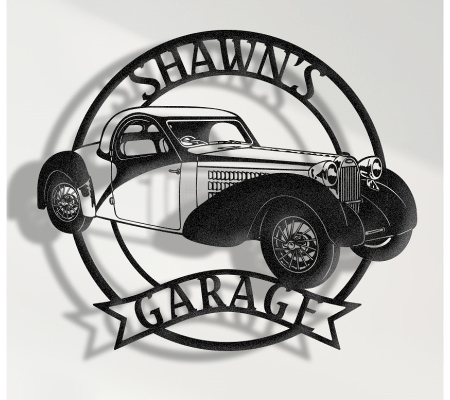 1936 Bugatti Type 57S Atalante Metal Tablo, Lüks Klasik Araba Duvar Dekoru, Vintage Bugatti Tasarımı, Koleksiyonluk Garaj Panosu, Kişiye Özel Fransız Otomobil Tabelası