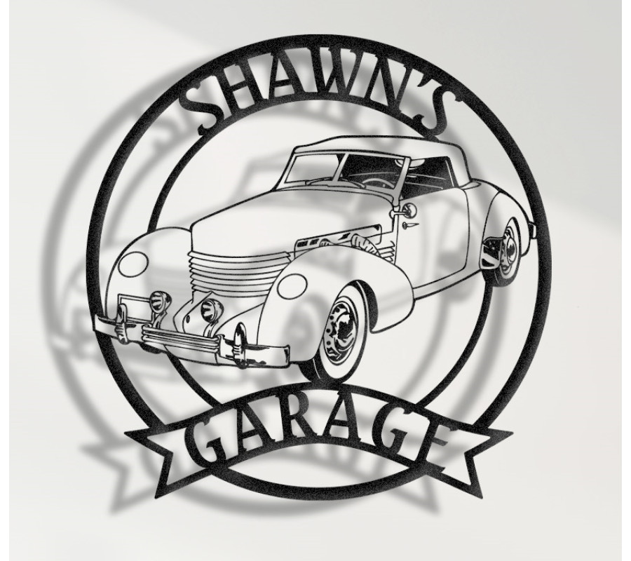 1937 Cord 812 Phaeton Metal Sign, Classic American Car Wall Art, Vintage Convertible Garage Decor, Cord Collectible Sign, Personalized Retro Car Plaque