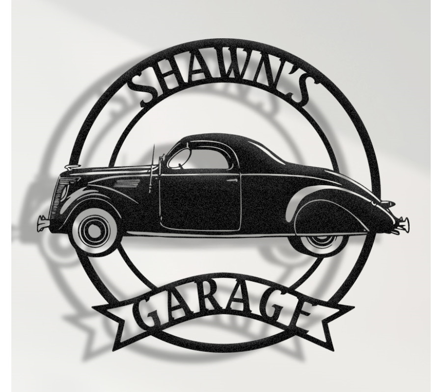 1937 Lincoln Zephyr Metal Sign, Art Deco Classic Car Wall Art, Vintage Streamline Garage Decor, Lincoln Collector Sign, Personalized Retro Car Plaque