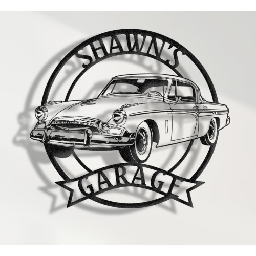 1955 Studebaker Metal Sign, Classic American Car Wall Art, Unique Mid-Century Garage Decor, Vintage Studebaker Coupe Plaque, Personalized Retro Collector Sign