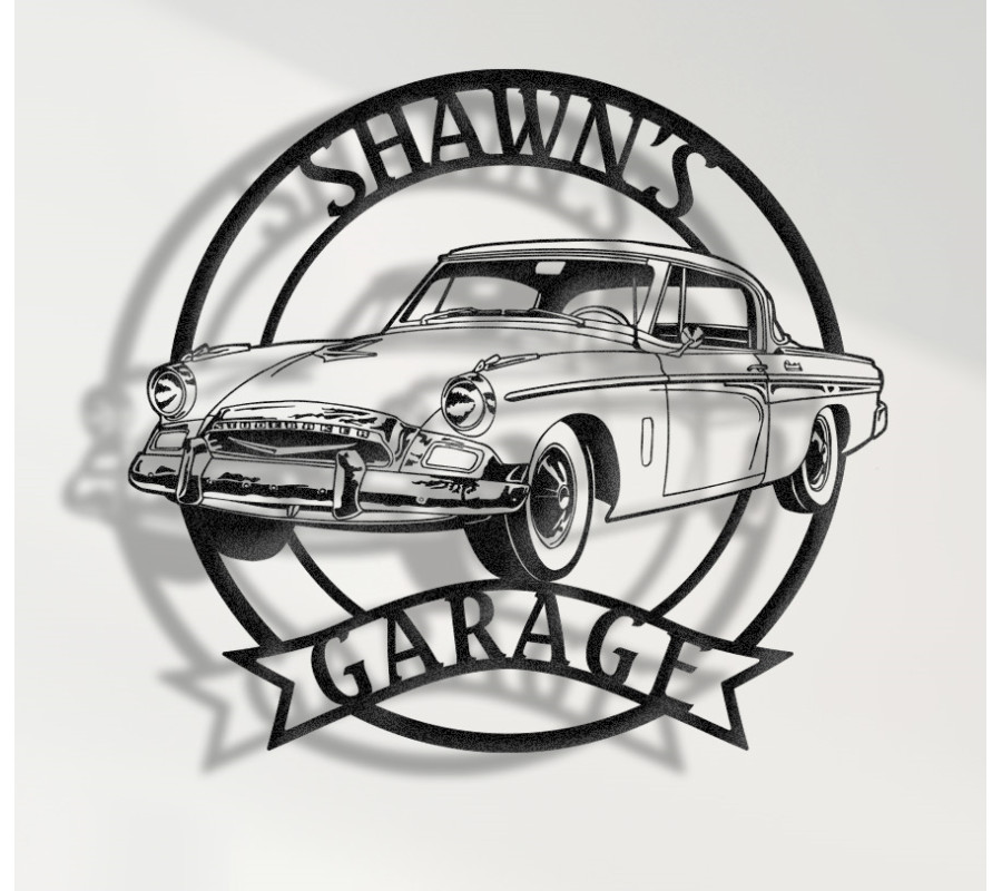 1955 Studebaker Metal Sign, Classic American Car Wall Art, Unique Mid-Century Garage Decor, Vintage Studebaker Coupe Plaque, Personalized Retro Collector Sign