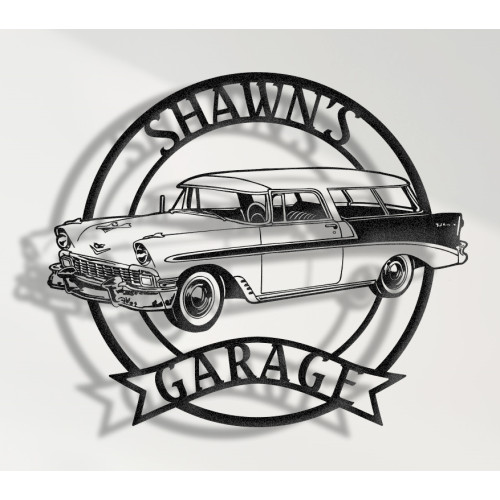 1956 Chevrolet Nomad Metal Sign, Classic American Station Wagon Wall Art, Vintage Chevy Garage Decor, Retro Nomad Hot Rod Plaque, Personalized Collector Sign