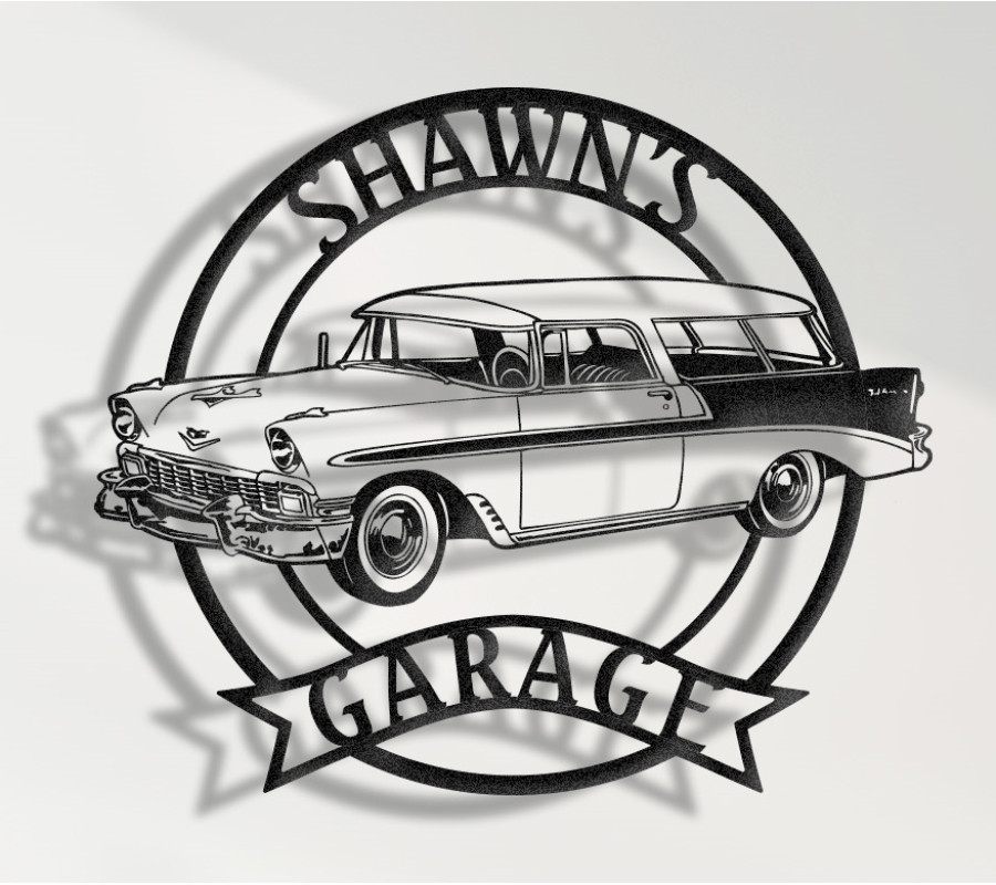 1956 Chevrolet Nomad Metal Sign, Classic American Station Wagon Wall Art, Vintage Chevy Garage Decor, Retro Nomad Hot Rod Plaque, Personalized Collector Sign