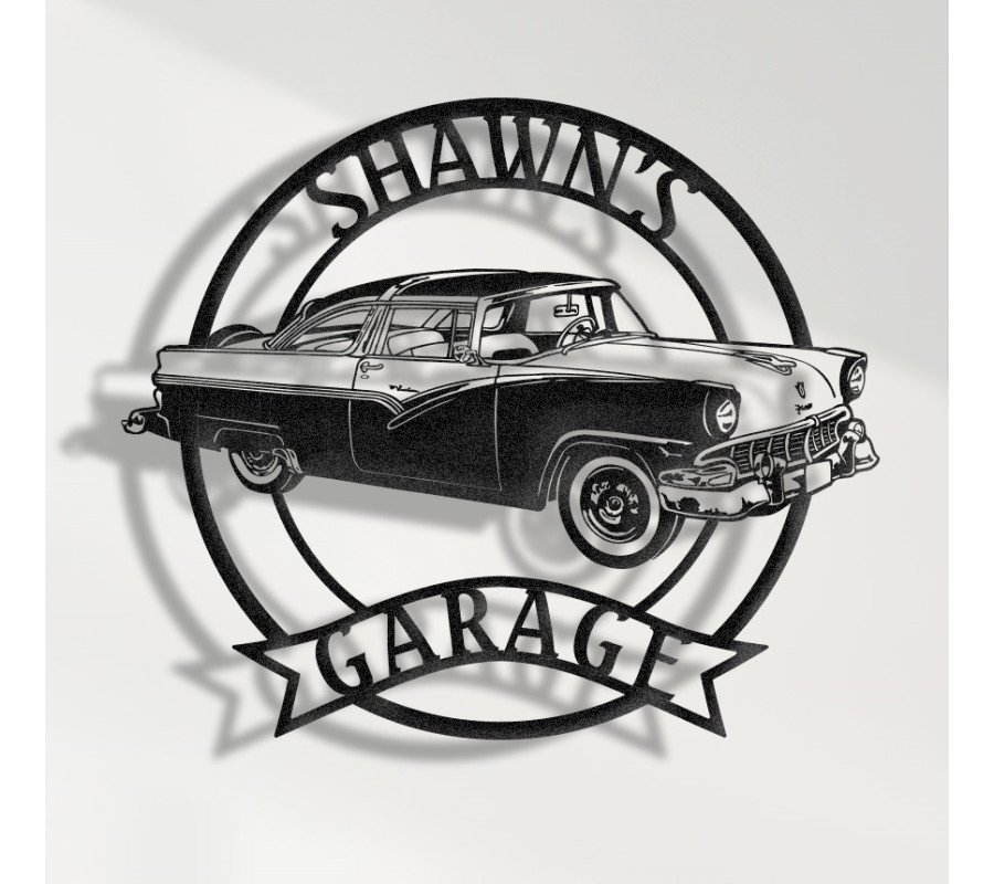 1956 Ford Fairlane Metal Tablo, Klasik Amerikan Araba Duvar Dekoru, Vintage Ford Garaj Süsü, Retro 50’ler Cruiser Panosu, Kişiye Özel Fairlane Koleksiyon Tabelası