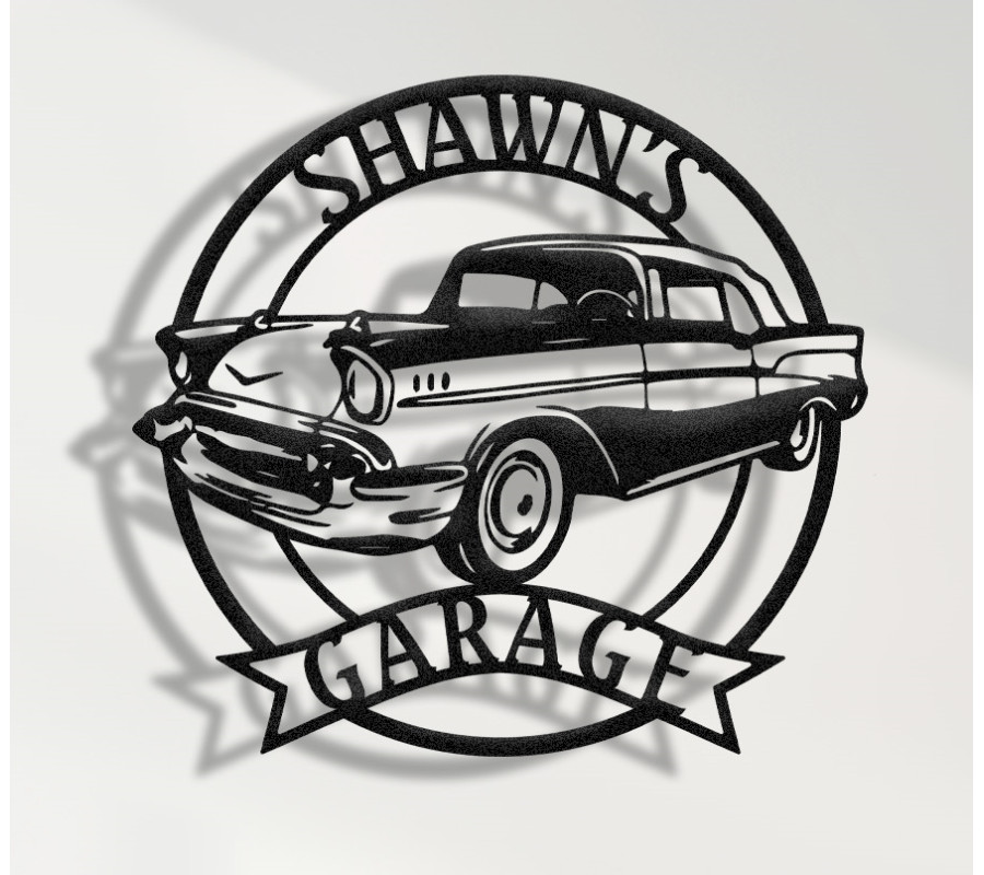 1957 Chevrolet Bel Air Metal Sign, Classic American Car Wall Art, Vintage Chevy Garage Decor, 50s Iconic Car Plaque, Personalized Retro Collector Sign