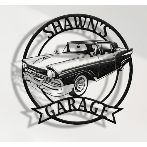 1957 Ford Fairlane 500 Metal Sign, Classic American Car Wall Art, Vintage Ford Garage Decor, Retro 50s Cruiser Plaque, Personalized Fairlane Collector Sign