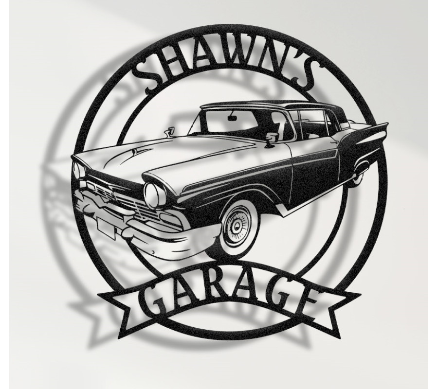 1957 Ford Fairlane 500 Metal Sign, Classic American Car Wall Art, Vintage Ford Garage Decor, Retro 50s Cruiser Plaque, Personalized Fairlane Collector Sign