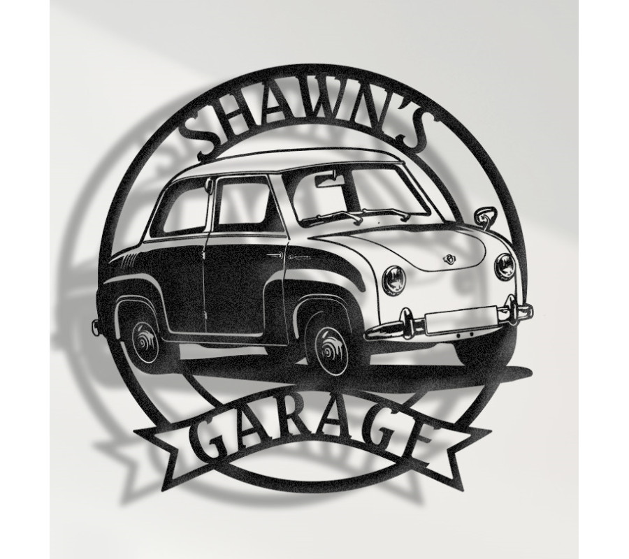 1957 Goggomobil Metal Sign, Vintage Microcar Wall Art, Classic German Mini Car Garage Decor, Retro Goggomobil Plaque, Personalized Collector Sign