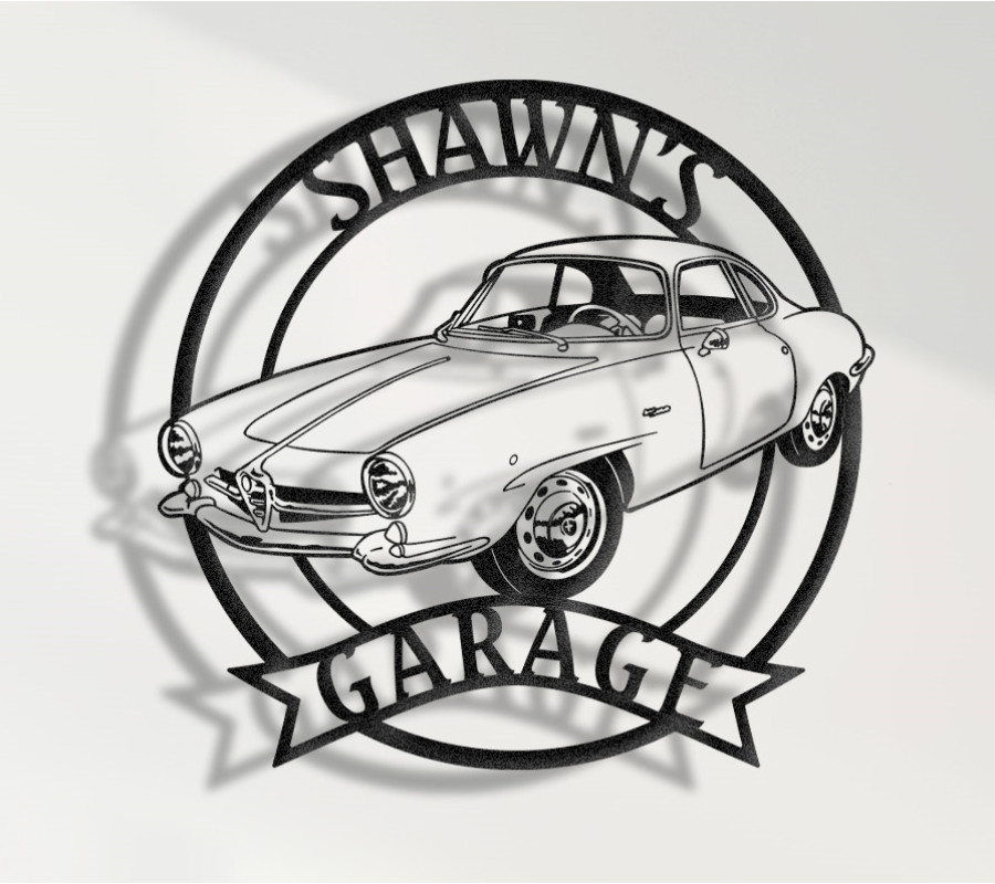 1961 Alfa Romeo Giulietta Sprint Metal Sign, Vintage Italian  Wall Art, Classic Alfa Garage Decor, Retro Coupe Plaque, Personalized Collector Sign