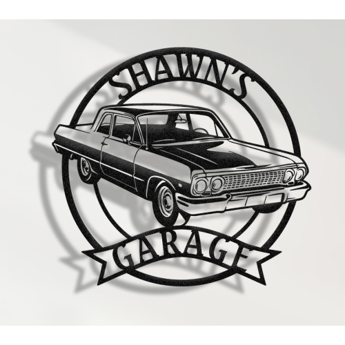 1963 Chevrolet Bel Air Metal Sign, Classic American Car Wall Art, Vintage Chevy Garage Decor, Retro Full-Size Cruiser Plaque, Personalized Collector Sign