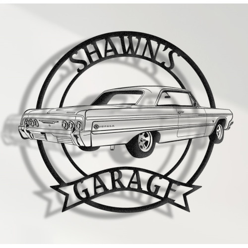 1964 Chevrolet Impala Classic Metal Sign, Vintage American Car Wall Art, Retro Lowrider Garage Decor, Full-Size Cruiser Plaque, Personalized Collector Sign