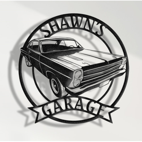 1966 Ford Fairlane GT Metal Tablo, Klasik Kaslı Araba Duvar Dekoru, Vintage Garaj Tasarımı, Fairlane GT Tabela, Retro Otomobil Aksesuarı