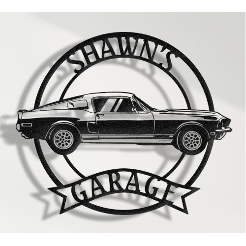 1968 Ford Mustang Shelby GT500 Metal Tablo, Retro Kaslı Araba Sanatı, Efsanevi Mustang Duvar Dekoru, Shelby Cobra Tabela, Klasik Otomobil Hediyesi