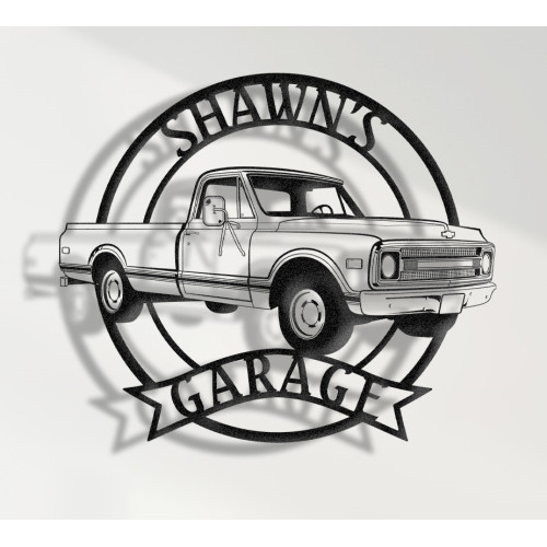 1969 Chevrolet C-10 Classic Metal Sign, Vintage Pickup Truck Wall Art, Retro Garage Decor, Chevy C10 Wall Sign, American Classic Truck Gift