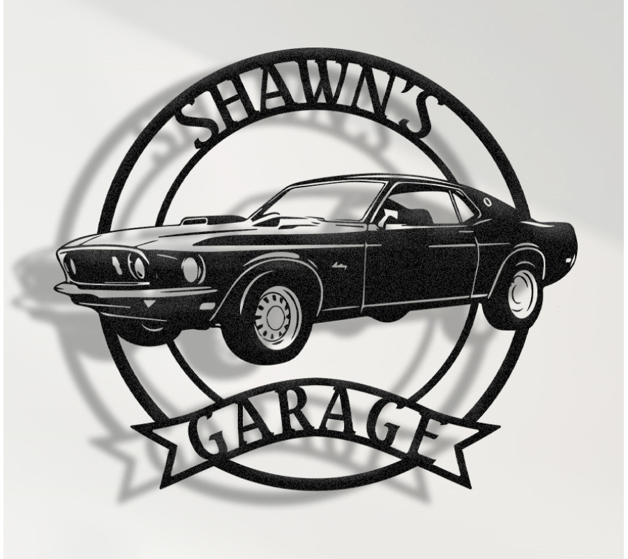 1969 Ford Mustang Fastback Metal Tablo, Klasik Kaslı Araba Duvar Dekoru, Vintage Garaj Tasarımı, Retro Mustang Tabelası, Amerikan İkon Araba Hediyesi