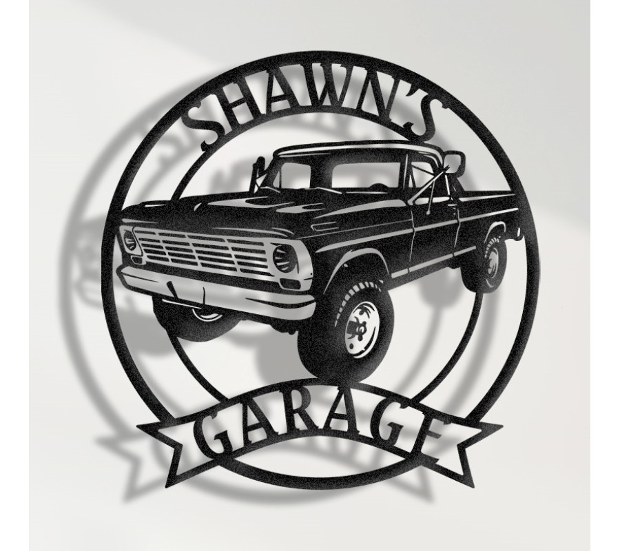 1969 Ford F-250 Metal Sign, Classic Pickup Truck Wall Art, Vintage Garage Decor, Retro Ford Truck Wall Sign, American Workhorse Gift