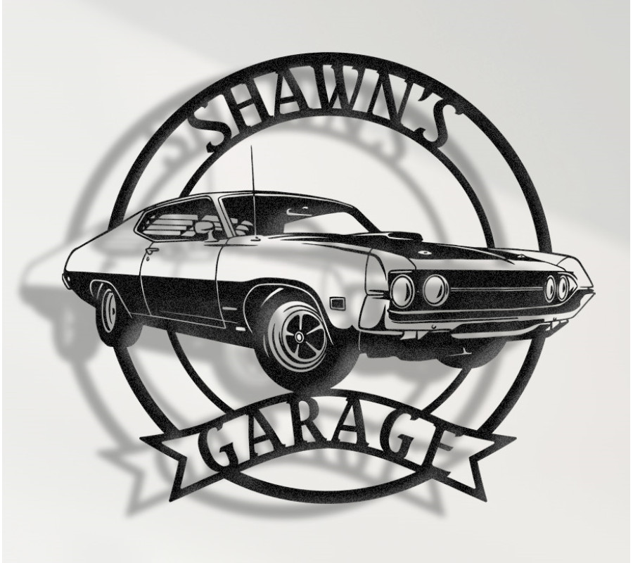 1970 Ford Torino Cobra Metal Duvar Tablosu - Klasik Kaslı Araba Dekoru - Vintage Garaj Tabelası - Retro Ford Torino Metal Tablo - Kişiye Özel Araba Hediyesi