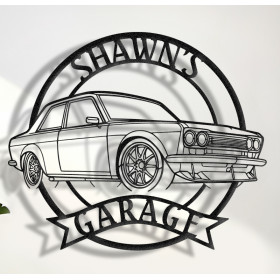 Nissan 510 1973 Metal Sign, Classic Car Decor, Garage Wall Art, Nissan Garage Sign, 510 Accessories, Vintage Japanese  Sign