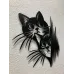 İki Kedi Metal Kesim Duvar Tablosu – Modern Kedi Sanatı, Minimalist Duvar Dekoru