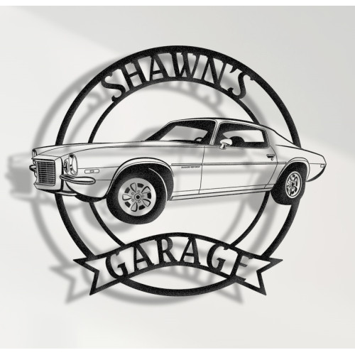 1972 Camaro Rally Sport Metal Wall Sign - Personalized Garage Decor - Classic Muscle Car Wall Art