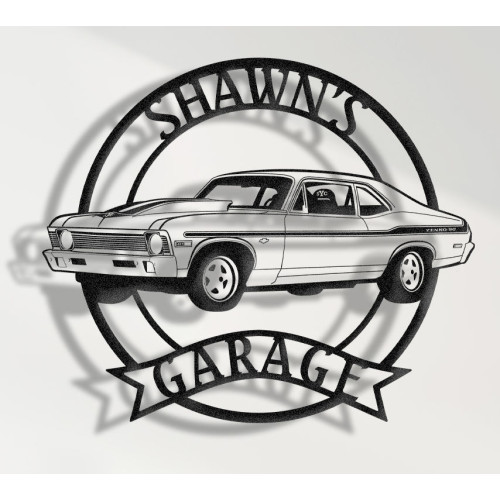 1972 Chevrolet Nova Classic Metal Wall Sign - Personalized Garage Decor - Muscle Car Wall Art