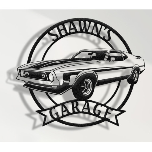 1973 Ford Mustang Mach 1 Metal Wall Sign - Personalized Garage Decor - Classic Muscle Car Wall Art