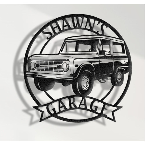 1975 Ford Bronco Metal Wall Sign - Personalized Garage Decor - Classic SUV Wall Art