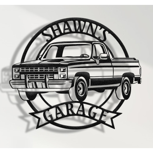 1987 Chevrolet Silverado Metal Wall Sign - Personalized Garage Decor - Classic Pickup Truck Wall Art