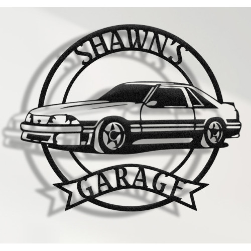 1990 Ford Mustang Fox Body Metal Wall Sign - Personalized Garage Decor - Classic Muscle Car Wall Art