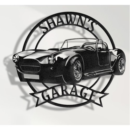 AC Cobra Metal Duvar Tablosu - Kişiselleştirilmiş Garaj Dekoru - Klasik Muscle Car Duvar Sanatı