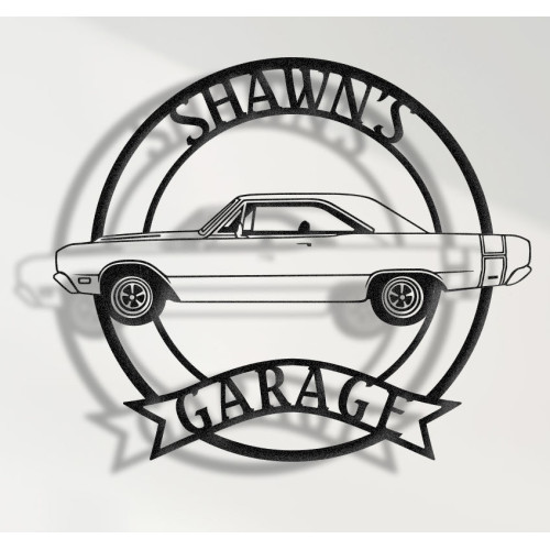 American Car 1969 Side View Metal Wall Sign - Personalized Garage Decor - Classic Muscle Car Wall Art