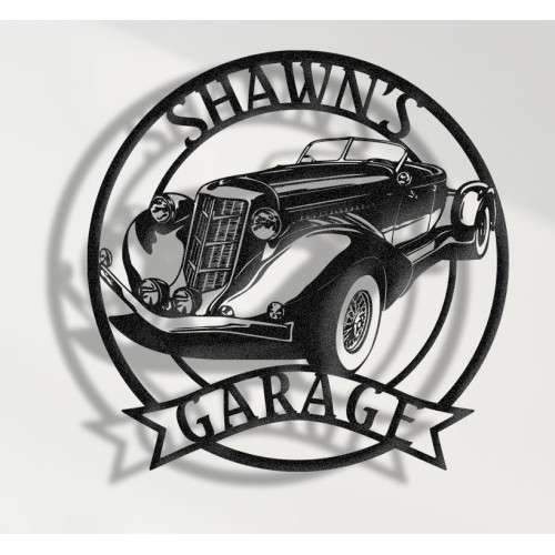 Auburn Speedster Metal Wall Sign - Personalized Garage Decor - Classic Vintage Car Wall Art