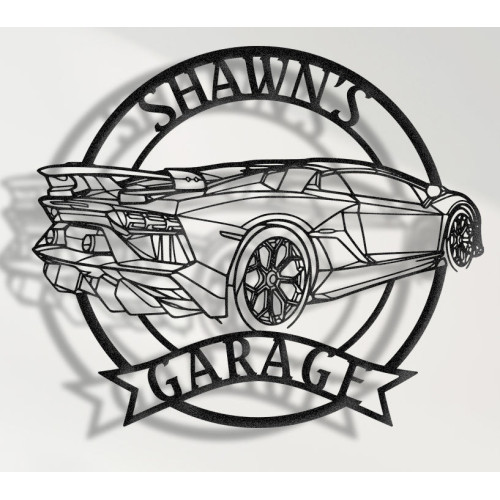 Aventador SVJ Metal Wall Sign - Personalized Garage Decor - Exotic Supercar Wall Art