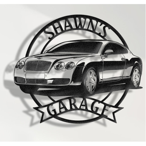 Bentley Continental Metal Wall Sign - Personalized Garage Decor - Luxury British Car Wall Art