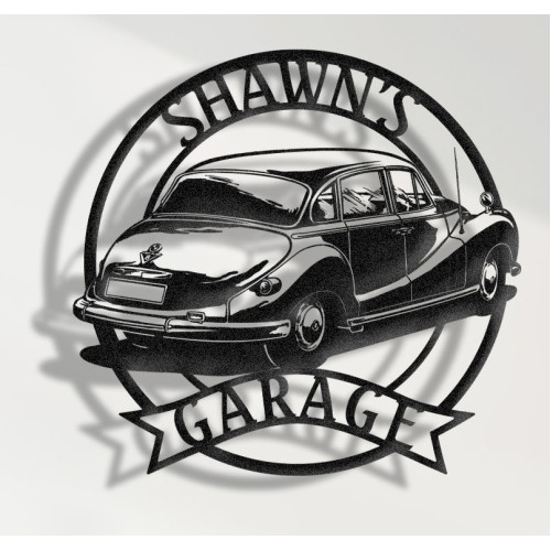 BMW 501 Metal Wall Sign - Personalized Garage Decor - Classic German Car Wall Art