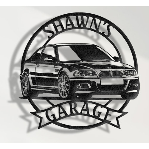 BMW M3 E46 Metal Wall Sign - Personalized Garage Decor - Classic German Performance Car Wall Art