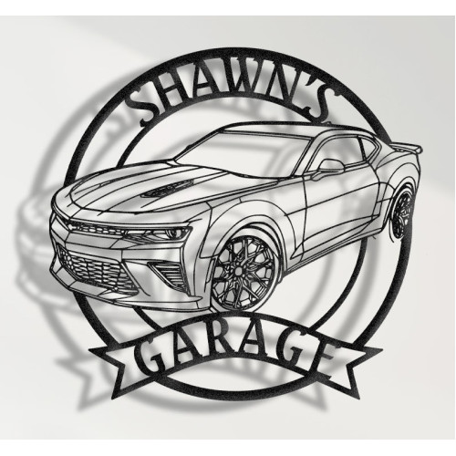 Camaro SS 2016 Metal Wall Sign - Personalized Garage Decor - Modern American Muscle Car Wall Art