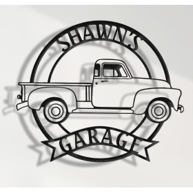 Chevrolet 3100 Stepside Side View Metal Wall Sign - Personalized Garage Decor - Classic American Pickup Truck Wall Art