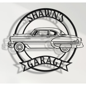 Chevrolet Bel Air 1953 Side View Metal Wall Sign - Personalized Garage Decor - Classic American Car Wall Art