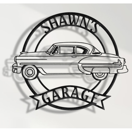 Chevrolet Bel Air 1953 Side View Metal Wall Sign - Personalized Garage Decor - Classic American Car Wall Art