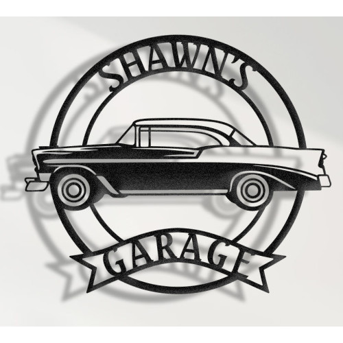 Chevrolet Bel Air 1956 Side View Custom Metal Wall Sign – Personalized Garage or Home Decor