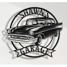 Chevrolet Bel Air 1957 Custom Metal Wall Sign – Personalized Garage or Home Decor