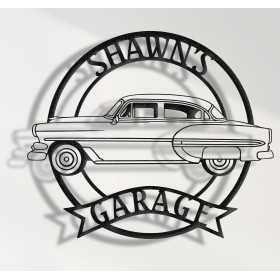 Chevrolet Bel Air 1954 Side View Custom Metal Wall Sign – Personalized Garage or Home Decor