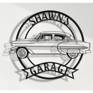 Chevrolet Bel Air 1954 Side View Custom Metal Wall Sign – Personalized Garage or Home Decor
