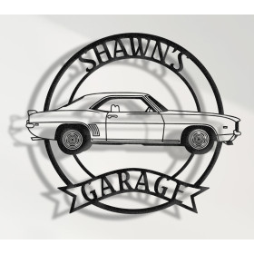 Chevrolet Camaro 1969 Side | Custom Metal Wall Sign | Personalized Classic Muscle Car Decor