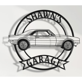 Chevrolet Camaro 1968 Z28 Side | Custom Metal Wall Sign | Personalized Classic Muscle Car Decor