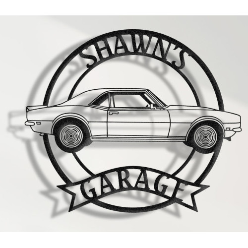 Chevrolet Camaro 1968 Z28 Side | Custom Metal Wall Sign | Personalized Classic Muscle Car Decor