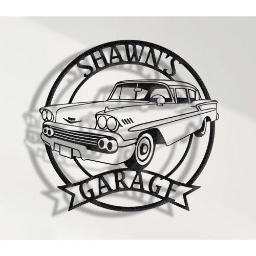 Chevrolet BelAir 1958 | Personalized Metal Sign | Classic Car Wall Art for Garage or Home Decor
