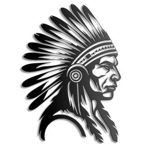 American Indian Metal Cut Wall Art – Modern Home Decor, Minimalist Wall Decor