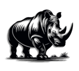 Rhino Metal Cut Wall Art – Modern Home Decor, Minimalist Wall Decor